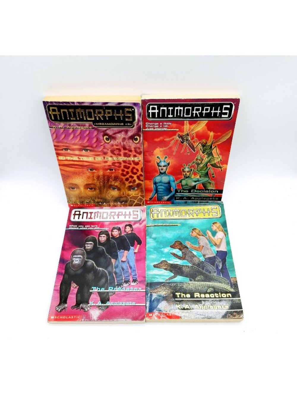 Lot of 4 Animorphs books #5, #12, #15 and #2 Megamorps K.A. Applegate